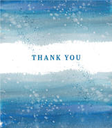 Blue Watercolor Band Bar Mitzvah Thank You