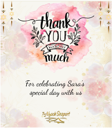 Nyack Seaport- pink flower bat mitzvah thank you