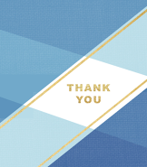 Blue Corner Overlap Bar Mitzvah Thank You