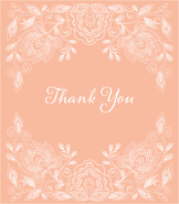 Etched Floral Peach Bat Mitzvah Thank You