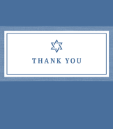 Simple Blue Bar Mitzvah Thank You