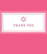 Simple Pink Bat Mitzvah Thank You
