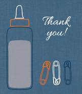 Bottle & Pins Blue Thank You
