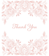 Etched Floral Blush Bat Mitzvah Thank You