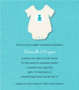 Blue Teddy Onesie Invitation