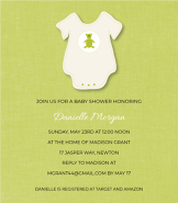 Green Teddy Onesie Invitation