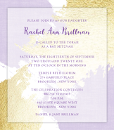 Purple Splash Bat Mitzvah Invitation