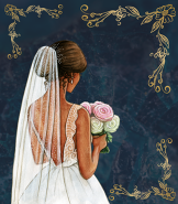 Bride Profile Dark Blue Greeting