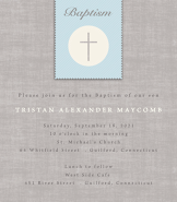 Blue Panel Baptism Invitation