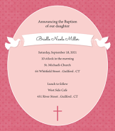 Doves Girl Baptism Invitation