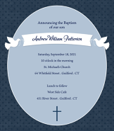 Doves Boy Baptism Invitation