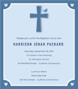 Little Bird Boy Baptism Invitation