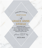 Marble Baptism Invitation