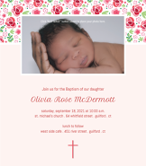 Rose Garden Baptism Invitation