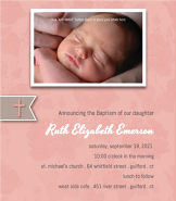 Side Banner Pink Baptism Invitation