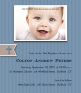 Side Banner Blue Baptism Invitation