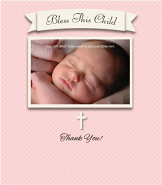 Tiny Dots Pink Baptism Thank You