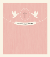 Pink Doves Baptism Congratulations