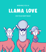 'Llama Love' Funny Birthday