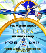 Sonic speed Birthday invitation