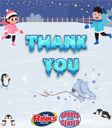 Ice Skating Thank you card