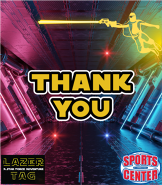 Laser tag  Thank you card