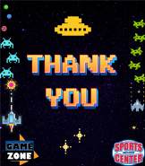 Arcade Party Thank you card